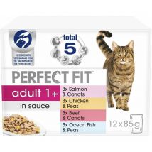 Cat Pouches Adult 1+ Mixed 12x85g PK4 - 729204 - Perfect Fit