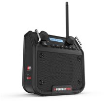 PerfectPro Baustellenradio DAB+ 18V – 3 Zoll Lautsprecher – AUX-Eingang – Bluetooth – IP54 – Schwarz