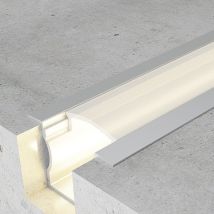 Perfil Alto De Empotrar 2000x24x14,20mm Aluminio Gris