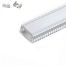 Sysled - Perfil de aluminio de 5 metros ( 5 x 1 metro ) con difusor opaco