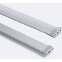 Perfil de Aluminio Estanco IP65 Empotrable 2m para Tira led hasta 8 mm Blanco 2 m Blanco traslúcido