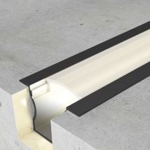 Perfil de Aluminio para Empotrar con alas High Lacado Negro 12V/24V 2 metros - Iluminashop