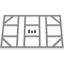 Fundamentbodenrahmen für Gerätehaus 'Leipzig 84', aluminium blank, 98 x 205 x 2,6 cm - Pergart