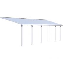 Palram - Pergola à adosser en aluminium blanc et polycarbonate Olympia 3 x 9.2 m