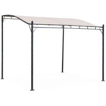 Sweeek - Pergola adossée 3x2.5m - Brestum - Toile beige - Pergola murale