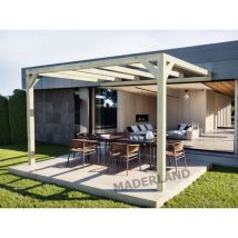 Maderland - Pergola en bois adossée - modèle burgos - 600 x 300 cm
