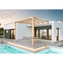 Maderland - Pergola en bois adossée - modèle burgos - 600 x 400 cm