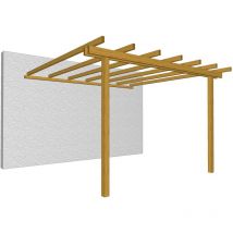 Losa Legnami - Pergola addossata gazebo pino massello impregnato cm.400x300 - Losa