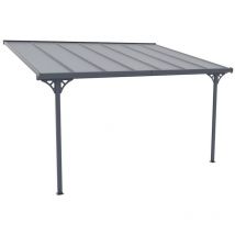 Vente-unique - Pergola adossée en aluminium 13,2 m² anthracite alvaro