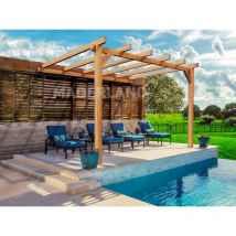 Maderland - Pergola en bois adossée - modèle andorra - 400 x 400 cm