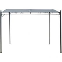 Habitat Et Jardin - Pergola adossée inclinée en métal - 3 x 2.5 m - Gris