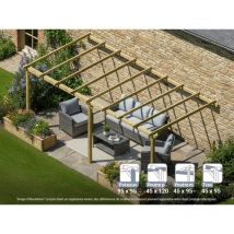 Maderland - Pergola en bois adossée - modèle lloret - 600 x 300 cm