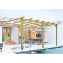 Maderland - Pergola en bois adossée - modèle oviedo - 420 x 300 cm