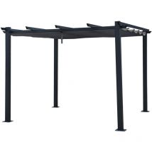 Happy Garden - Pergola 3 × 3m cassis grigio - struttura in alluminio