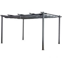 Happy Garden - Pergola autoportante 3 × 4 m cassis grigio - struttura in alluminio