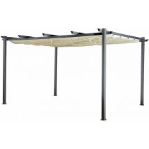 Happy Garden - Pergola autoportante 3 × 4m cassis beige - structure aluminium