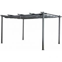 Happy Garden - Pergola autoportante 3 × 4m cassis grise - structure aluminium