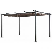 Happy Garden - Pergola autoportante 3 × 4m cassis taupe - structure aluminium