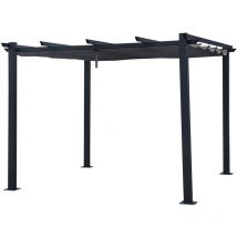 Happy Garden - Pergola autoportante 3 × 3m cassis grise - structure aluminium