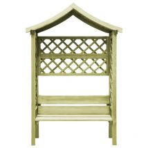 Nova - fimei Pergola de jardin avec toit et banc Bois de pin imprégné