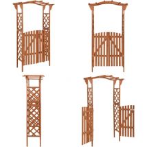 Pergola avec portail 116x40x204 cm Bois de sapin massif - pergola - pergolas - Home & Living - Brun
