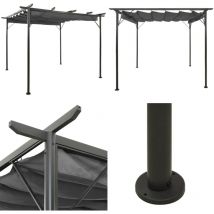 Pergola avec toit rétractable anthracite 3x3 m acier 180 g/m² - pergola - pergolas - Home & Living - Anthracite