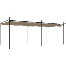 Pergola avec toit rétractable Taupe 540x270x122 cm