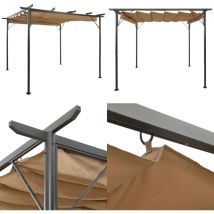 Pergola avec toit rétractable taupe 3x3 m acier 180 g/m² - pergola - pergolas - Home & Living - Taupe