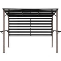 Sunjoy - Pergola balnéo aluminium/acier denali en anthracite - 252cm x 282cm