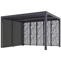 Pergola Bioclimatica Foresta Gazebo In Alluminio, Apertura Manuale, 360x300 Con Veneziane E Pannelli