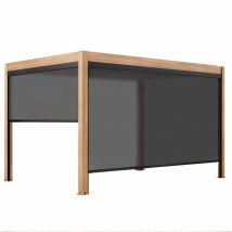 Oviala - Pérgola bioclimática autoportante y motorizada 3x4m y 2 estores.