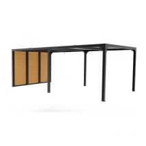 Habrita Foresta - Pergola bioclimatica in alluminio 3.6x6 antracite con veneziane