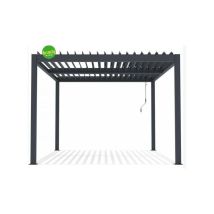 Pergola bioclimatica in alluminio grigia 3x4x2,3 m – Struttura leggera e resistente – Sistema di scarico acqua piovana