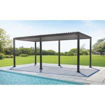 Pergola Bioclimatica Struttura Maggiorata in Alluminio Antracite 3x6 Mt