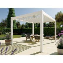 Pergola Bioclimatique Aluminium Autoportee 12m2 - 3x4m - ECLIPSE 12m2 - Blanc - Lames Orientables de 0 à 120° - ECLIPSE
