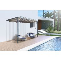 Pergola bioclimatique adossée BAHIA 3x3m Beige