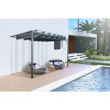 Cazeboo - Pergola bioclimatique adossée bahia 3x3m Gris anthracite