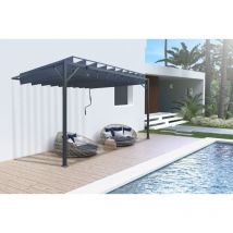 Cazeboo - Pergola bioclimatique adossée bahia 4x3m Gris anthracite