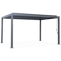 Sweeek - Pergola bioclimatique anthracite. aluminium et acier. 3x4m. lames orientables