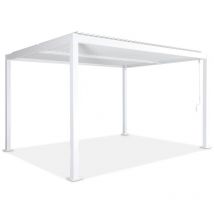 Sweeek - Pergola bioclimatique blanche. aluminium et acier. 3x4m. lames orientables