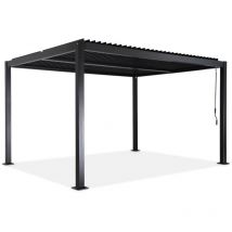 Pergola bioclimatique noir. aluminium et acier. 3x4m. lames orientables