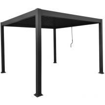 Vente-unique - Pergola bioclimatique autoportante en aluminium avec lames orientables - 9 m² - anthracite - amalfi