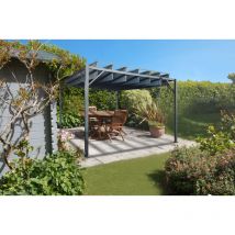Cazeboo - Pergola bioclimatique autoportée bahia 3x3m Gris anthracite
