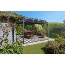 Cazeboo - Pergola bioclimatique autoportée bahia 4x3m Gris anthracite