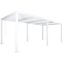 Sweeek - Pergola bioclimatique blanc. aluminium et acier. 3x6m. lames orientables