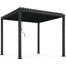 Sweeek - Pergola bioclimatique aluminium anthracite Triomphe 3x3 m lames orientables