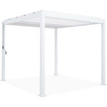 Sweeek - Pergola bioclimatique aluminium blanc Triomphe 3x3 m lames orientables