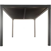 Gardiun - Pergola Bioclimatique de Jardin Somerset 300x400x248 cm - 12m² AluminiumAnthracite Autoportante Éclairage led y Lames Réglables Orientables