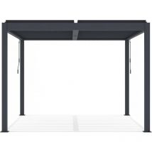 Habitat Et Jardin - Pergola bioclimatique en aluminium 'Windsor' - 3 x 3 m - Anthracite