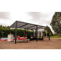 Pergola bioclimatique Habrita Foresta per 3660 bi aluminium xxl 21,52m2 coloris gris anthracite lames orientables